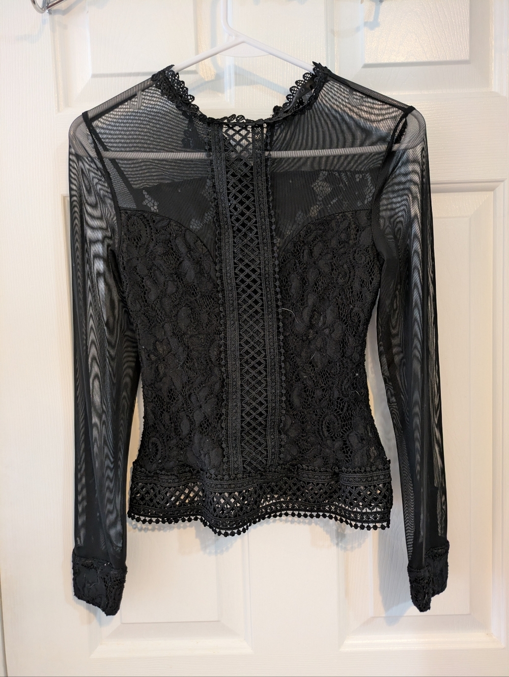 Black Lace Mesh Top
